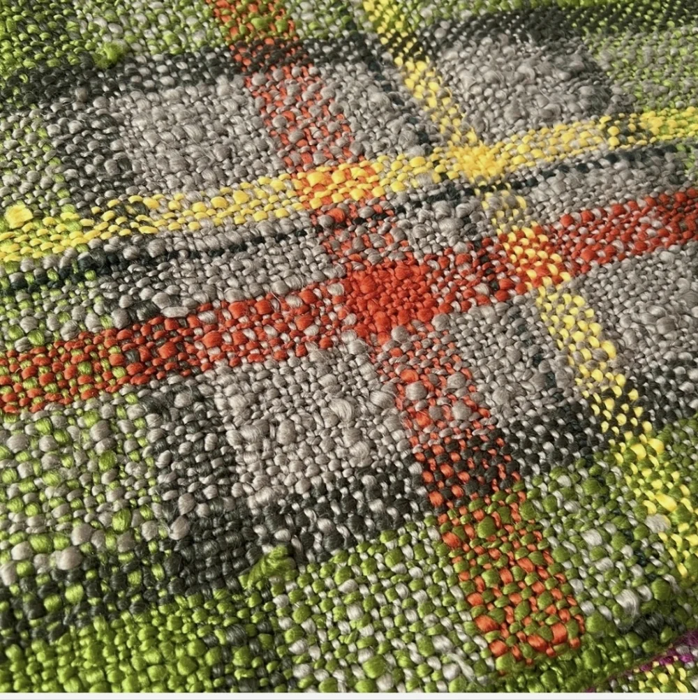 Crate & Barrel Kelli Throw Green Fringe